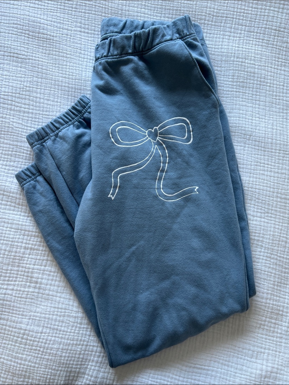 Staykation Blue Bow Sweatpants • Women’s Size XL - Picture 4 of 14